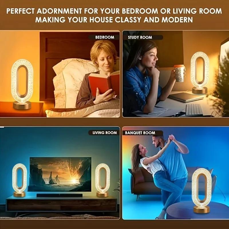 Touch 3D Crystal Moon Track Square Star Ball LED Night Light USB Rechargeable Galaxy Lamp Color Changing Kids Bedroom Home Decor