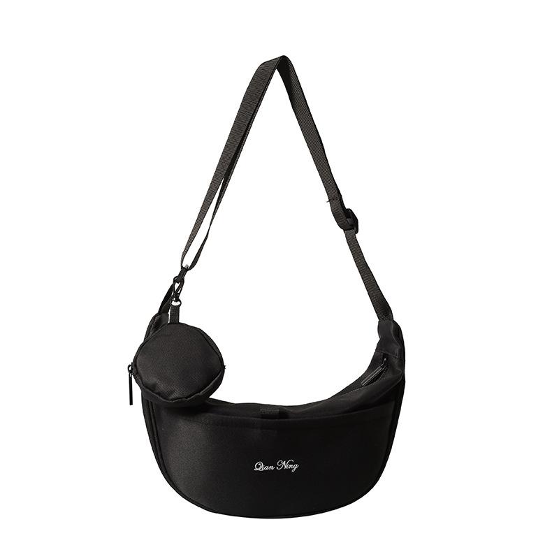 Sportlicher Damen-Messengerbag, schlichte einfarbige Mode-Umhängetasche, sportliche und lässige Studenten-Canvas-Knödeltasche