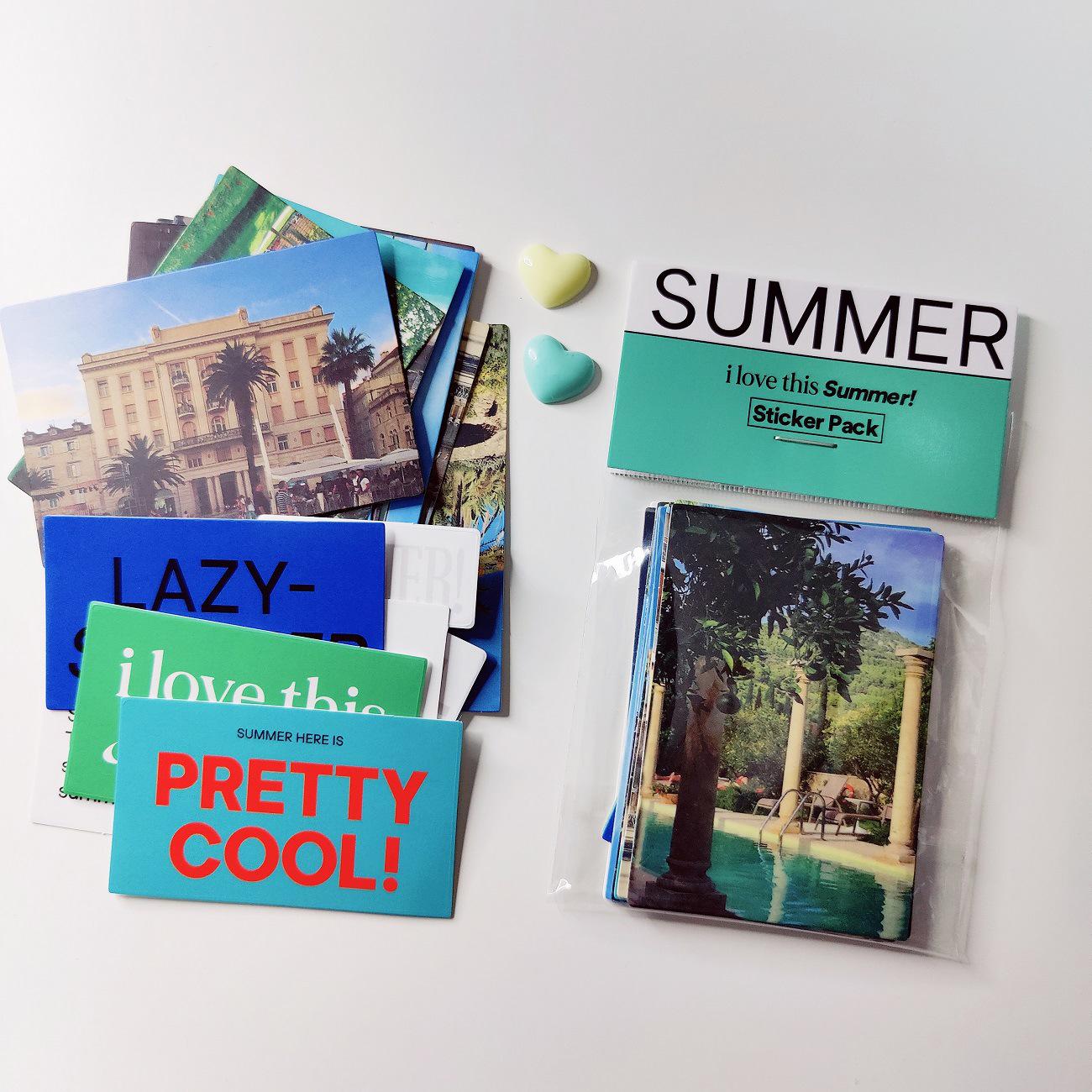 Retro Korean Summer Scenery Collage Sticker Pack