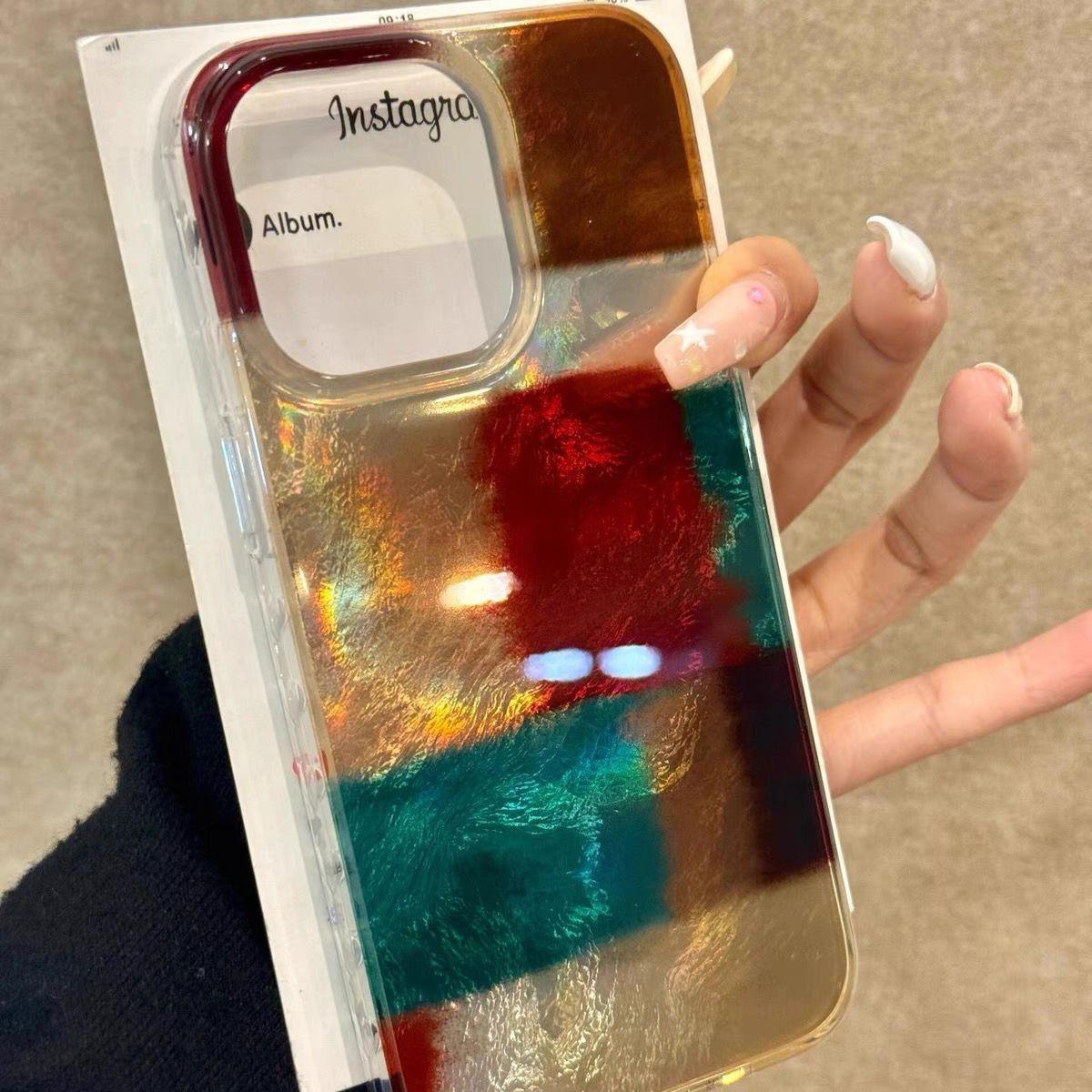 

For Apple Mobile Phone Case Design Sense Niche for Apple Mobile Phone Protective Case Lanyard Aurora Gradient Mobile Phone Case Two-in-one For iPhone 17PROMAX