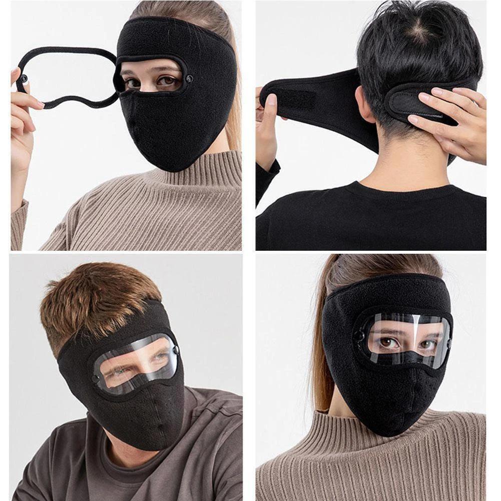 Ski Mask with Goggles Winter Warm Face Mask Anti Dust Cycling Bicycle for Men Women Cold Weather Outdoor Motorcycle Thermal Mask