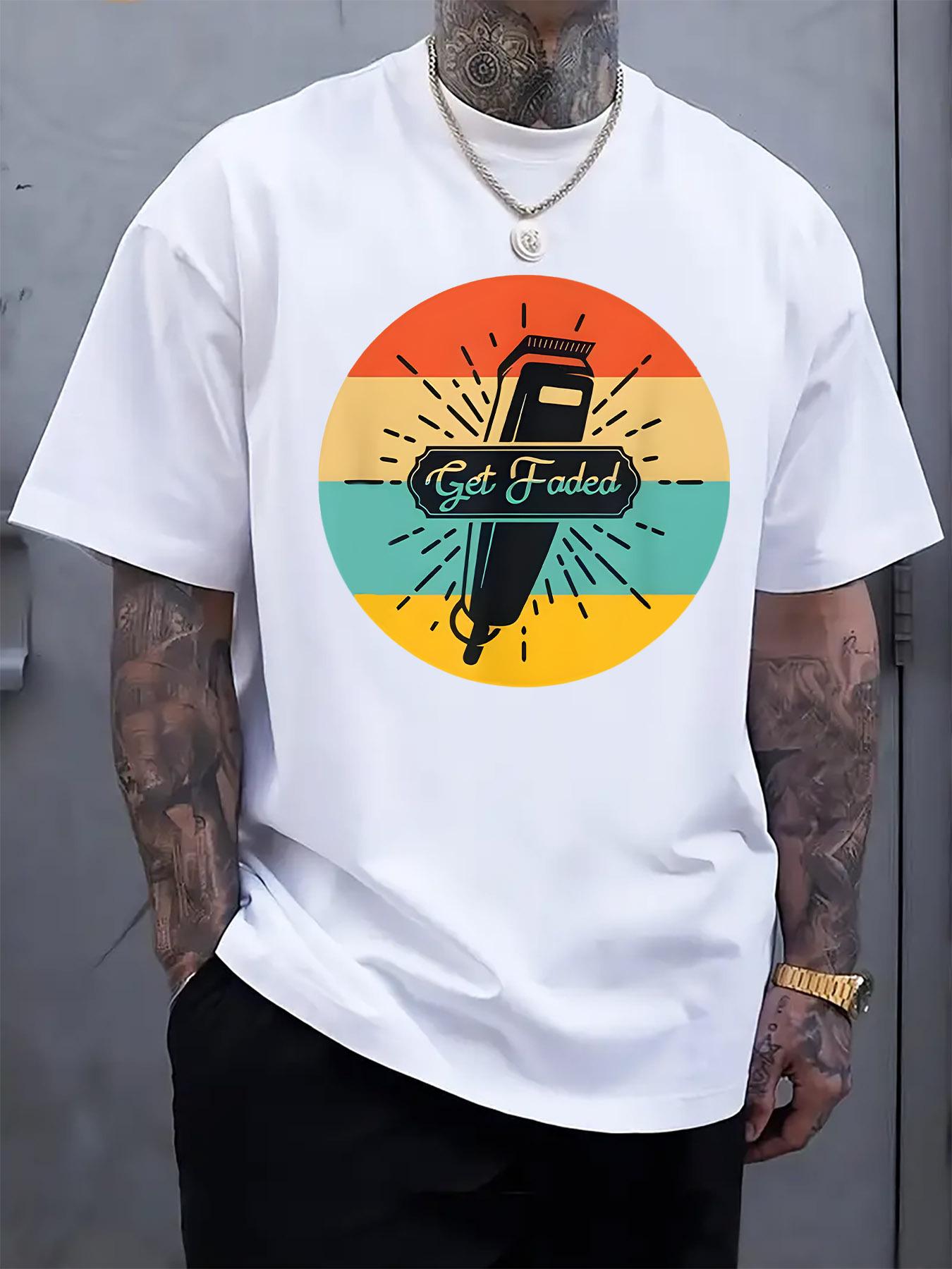 

Retro Barber Shop Graphic T-shirt - Get Faded Design S