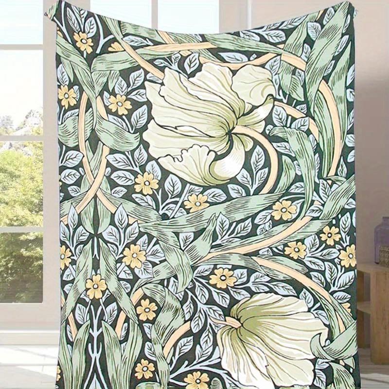 

1pc Abstract Flowers Print Blanket, Soft Warm Throw Blanket Nap Blanket for Couch Sofa Office Bed Camping Travel, Multi-purpose Gift Blanket 130cmx150cm