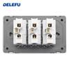 DELEFU Brazilian Model 118 Type 10A/20A Stainless Steel Grey Durable PC USB Socket with Type-C 20W Fast Charging