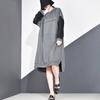 XITAO Patchwork Women Clothes Fashion Hooded Collar Dress LJT3519