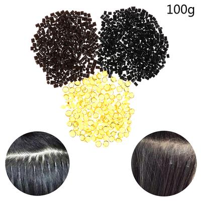 100G Keratin Yapıştırıcı Boncuk Granüller Güçlü Tutuş Eriyen Kaymayan Yapışkan Saç Yapıştırıcıları