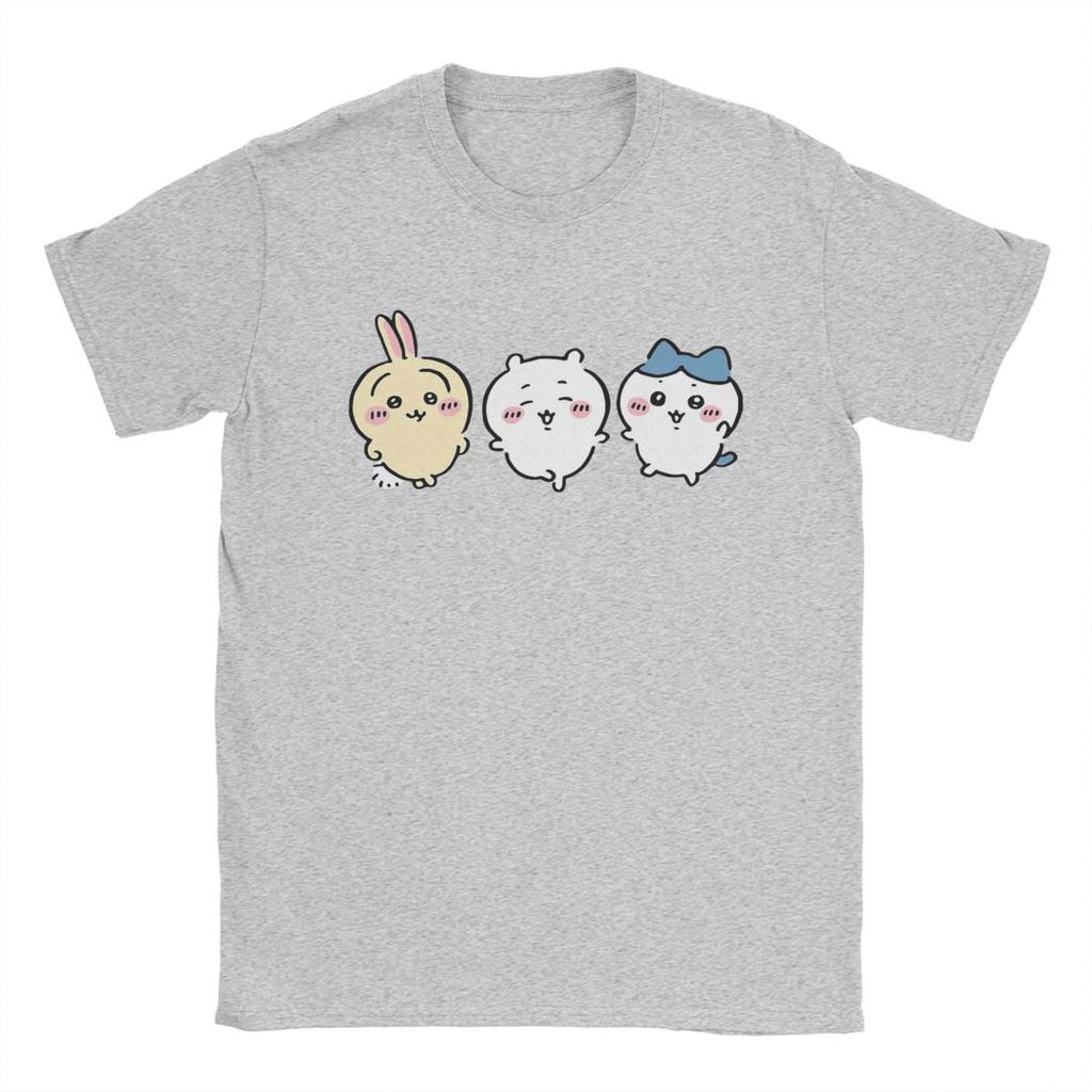 Men T-Shirts Chiikawa Hachiware Usagi Cute Kawaii Vintage Cotton Tee Shirt Short Sleeve T Shirt O Neck Tops Plus Size