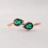 Chrome Diopside Gemstone 925 Sterling Silver Zircon Cuffs Bangles Best Birthday Gift For Your Wife ( Available with Gold/Rose Gold Plated ) CZC-1-2