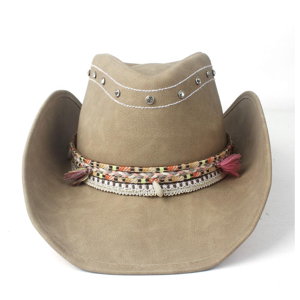 Pălărie de cowboy occidentală 100% din piele pentru bărbați, pentru gentleman, tată, Jazz, Sombrero Hombre, mărimea 58-59CM, stil 36