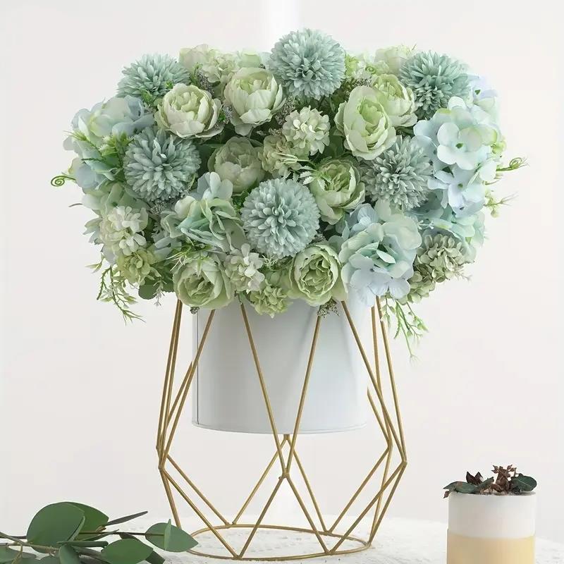 Chrysanthemum Roses Artificial Flower Bouquet for Vase Composition 32 Cm - Green