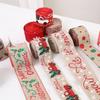 Christmas Ribbon Gift Wrapping Ribbon Christmas Tree Wreath Bows DIY Linen Fabric Ribbon With Wired Edge Gift Packaging Decor