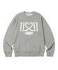 PAGESIISII Numbering Heart Print Sweatshirt Gray