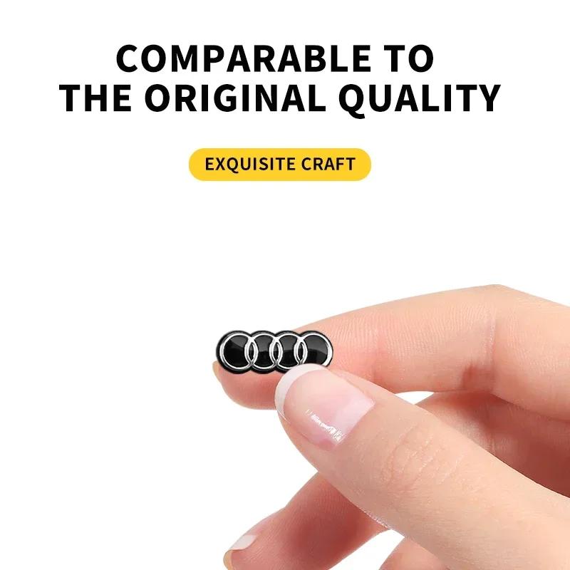 2026 Hot 16mm 3D Metal Car Key Emblem Sticker, Waterproof Self-Adhesive Logo Emblems For Audi A4 A3 A5 A6 A7 A8 Q3 Q5 Q7 Q8 B5 B6 B7