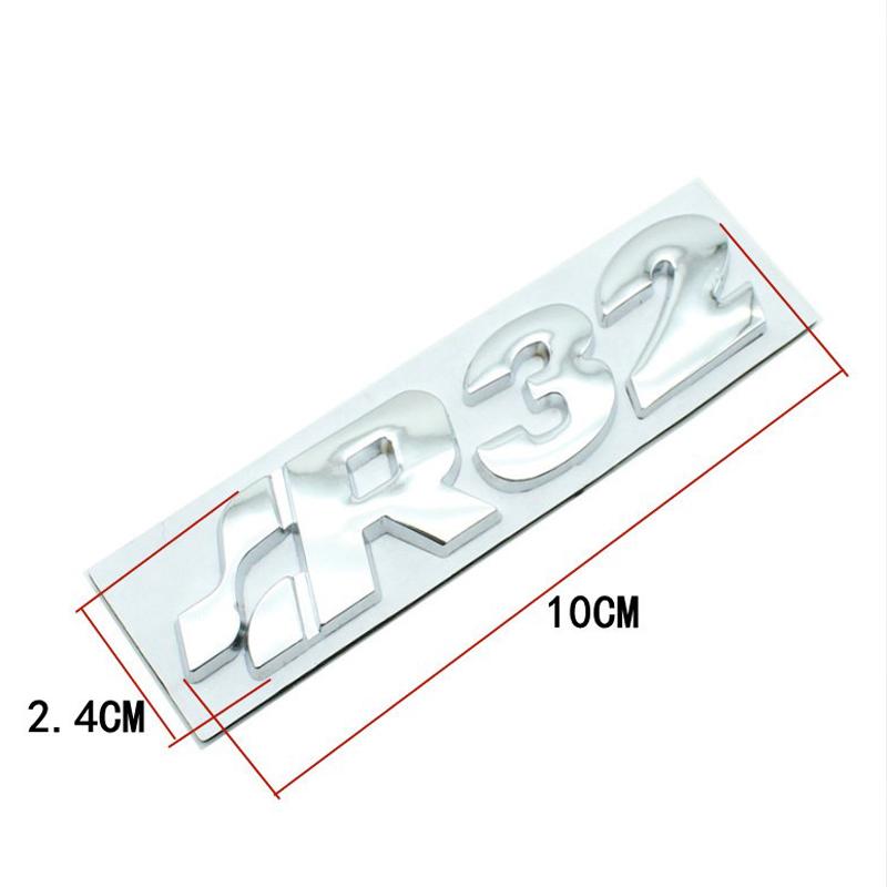 1Pc Car Metal R32 Logo Badge Emblem Decals Sticker For Golf 2 3 4 5 Magotan Passat SR32 MK4 MK5 MK6 Car Styling