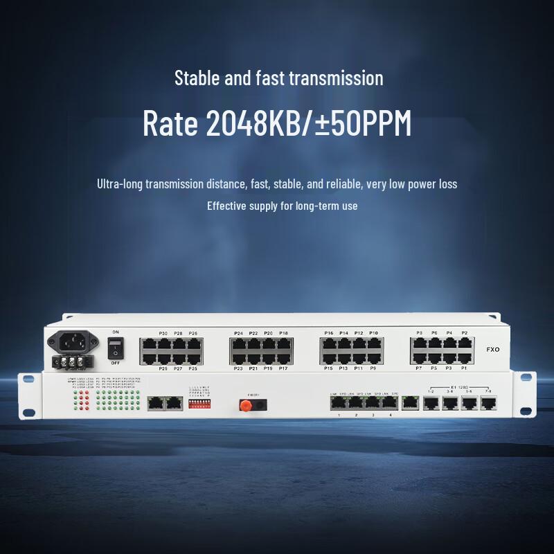 LIJIA 20-Port Phone & 4-Port Ethernet E1 Optical Transceiver