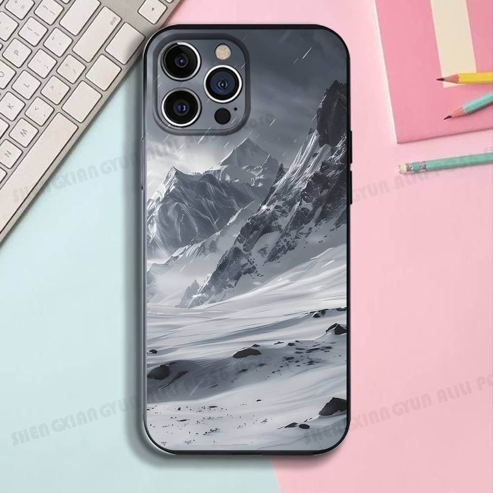 

Силиконовый чехол для телефона Пейзаж снежной горы для IPhone 17,16,15,14,13,12 X XS Plus Pro Max SE, противоударный, мягкий iPhone13mini