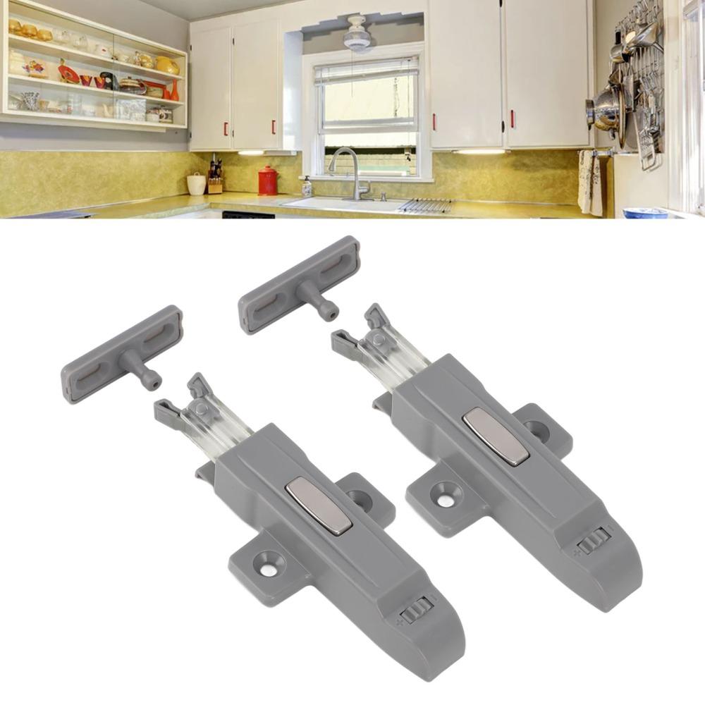 2Pcs ABS Touch Catch Closure Collision Resistant Self Locking Device Wardrobe Door