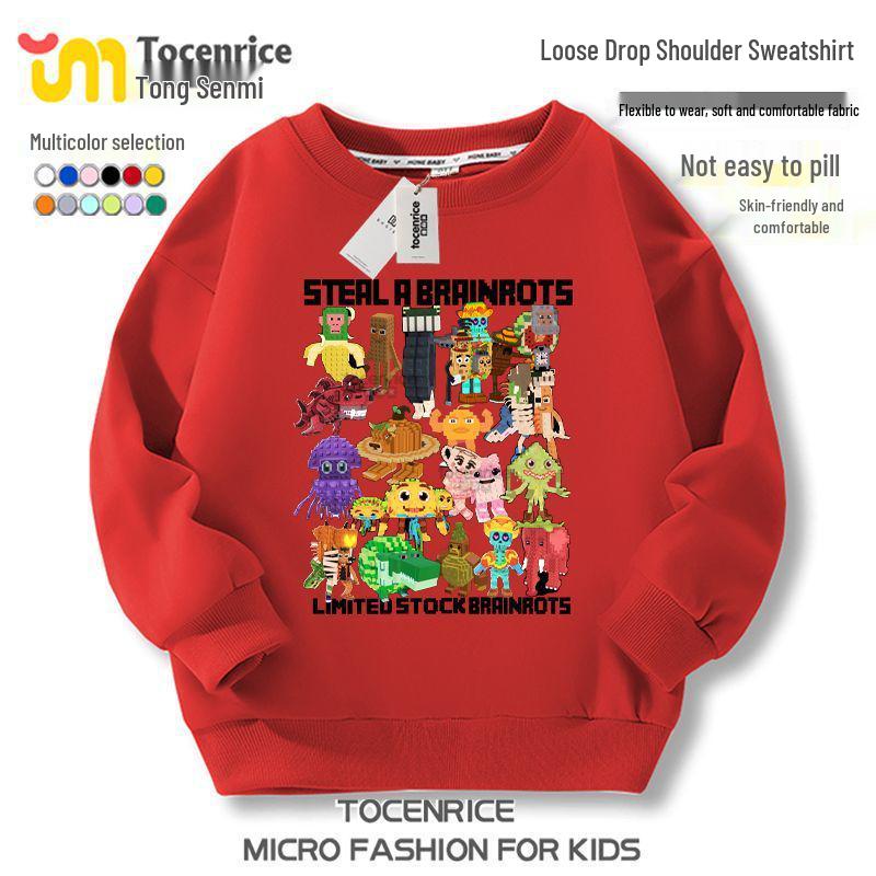 Roblox Shanhaijing Boys' & Girls' Round Neck Plus Velvet Hoodie