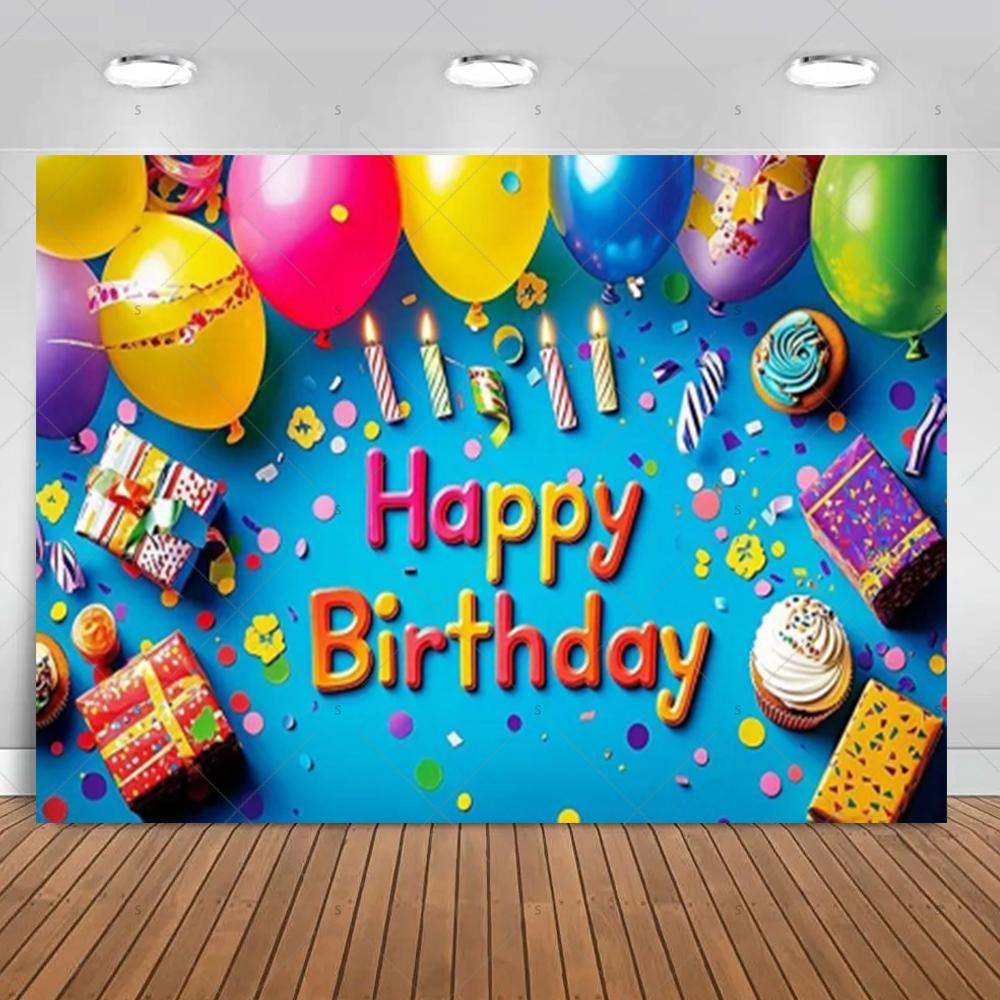 Sparkling Colorful Balloon Birthday Party Decor Backdrop Baby Shower Supplies Banner Photography Background Photo Shoot Props1406