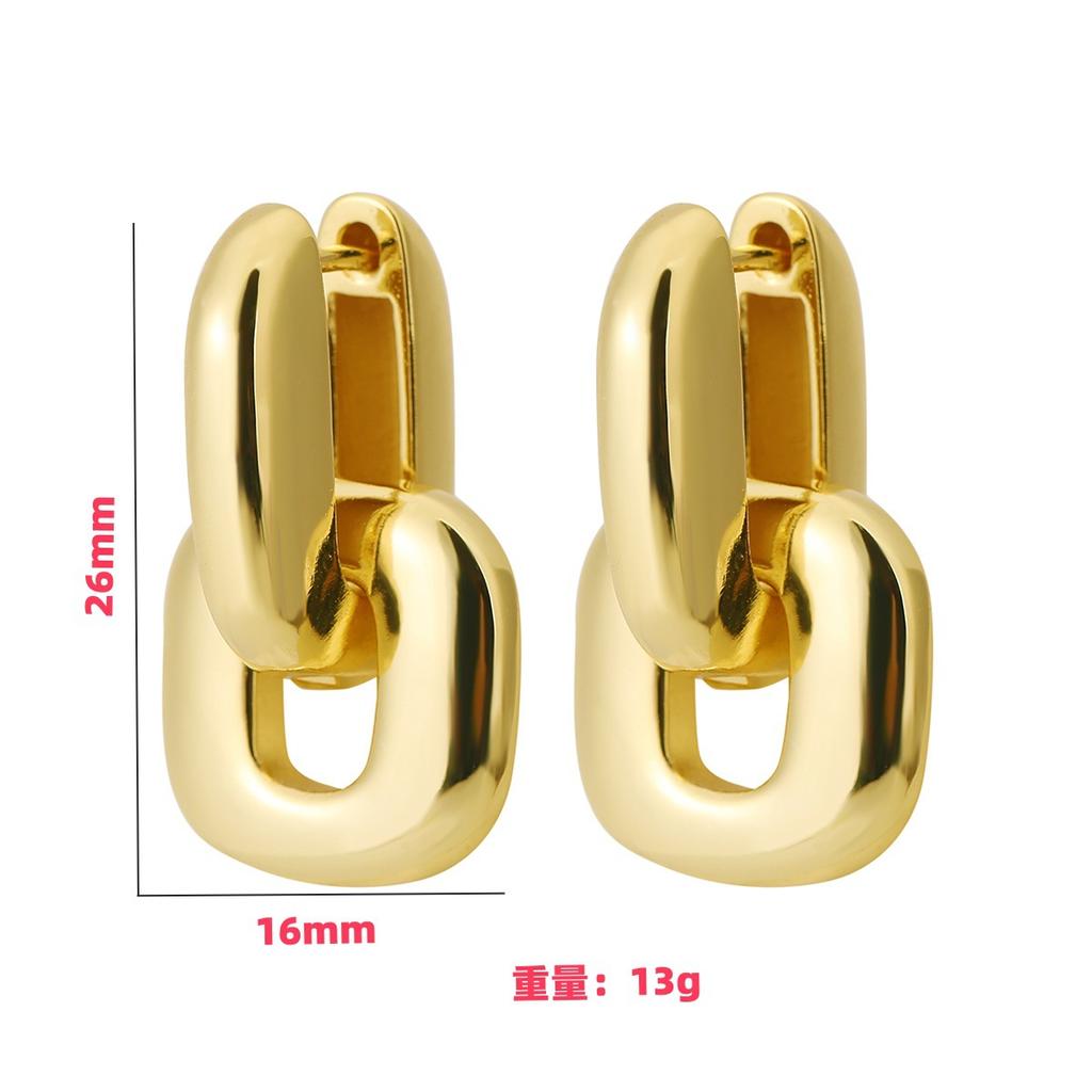Elegant Geometric Interlocking Hoop Earrings Exquisite Versatile Studs Chic Jewelry Gift For Women