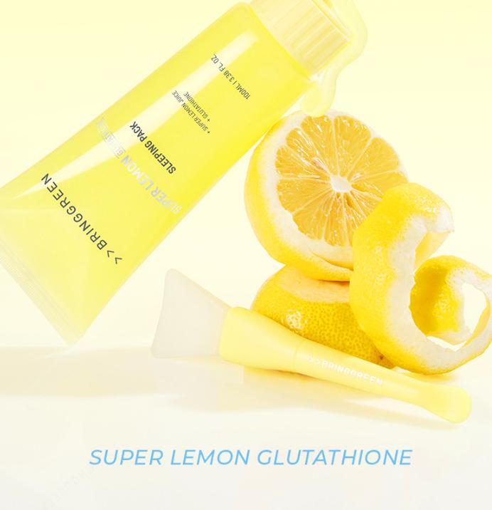 BRING GREEN Super Lemon Glutathione Sleeping Pack 100ml | Brightening & Hydrating