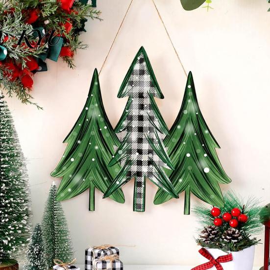 Festival Hängender Schmuck Weihnachten 2D Holz Willkommensschild, Cartoon Weihnachtsmann Schneemann Baum Veranda Schild Türhänger mit Seil, Weihnachten Wand Vorderseite Feiertag