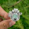 Mothers Day Deal Larimar Gemstone Sterling Silver Promise Flower Ring Jewelry