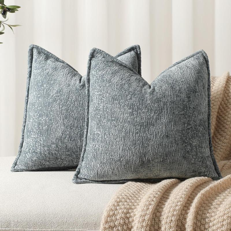 

Soft Solid Color Chenille Pillow Hotel and Homestay Cushions Home Sofa Bed Decoration Pillow Thicken Wear-resistant Removable and Washable Pillowcase 30*50cm No core 1pcs