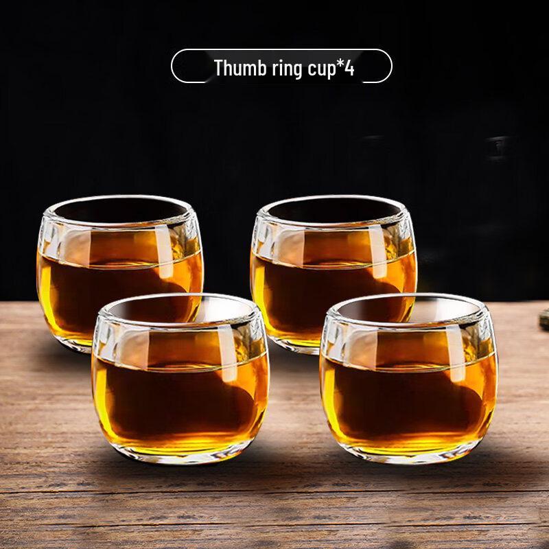 ZISIZ Handmade Transparent Thumb Ring Glass Cup