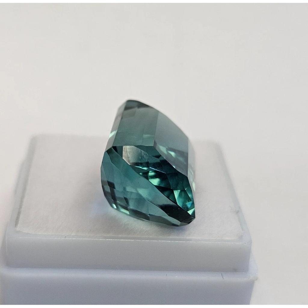 Tourmaline Teal Blue Natural 16-17 Ct Cushion Cut Fabulous Certified Gemstone