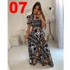 Women's Floral Print Long Sleeve Half High Neck A Line Maxi Dress Plus Size Party Evening Dress