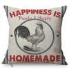 Nordic Farm Animal Cushions Cover Cock Cow Farmhouse Poster Pencil Drawing Cotton Linen Decorative Bed Sofa Pillow Cases Cojines
