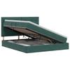 Storage Bed with Mattress Dark Green 140 X 200 Cm Velvet