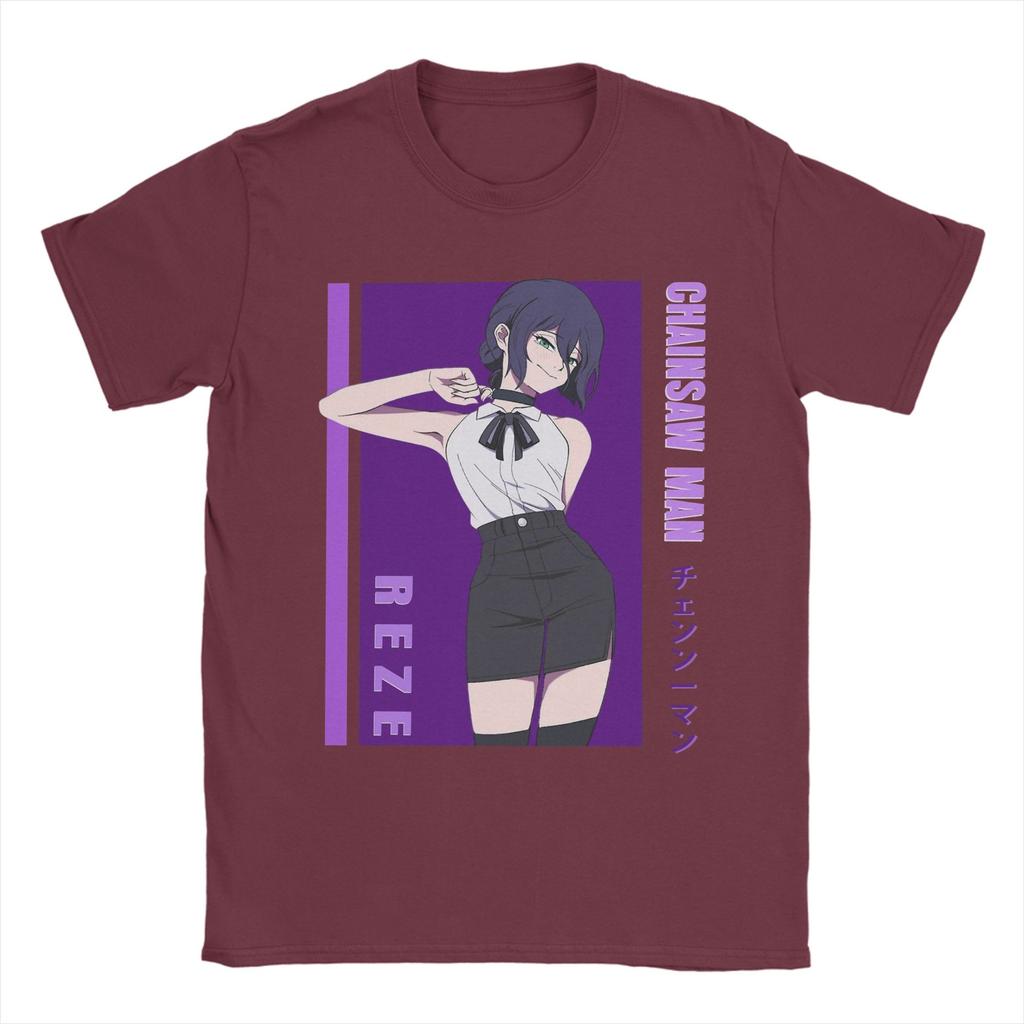 Oversized TShirt Chainsaw Man Reze Japanese Anime Cotton T Shirts Tee Shirt for Man Summer Y2K Casual Short Sleeve Top Tees