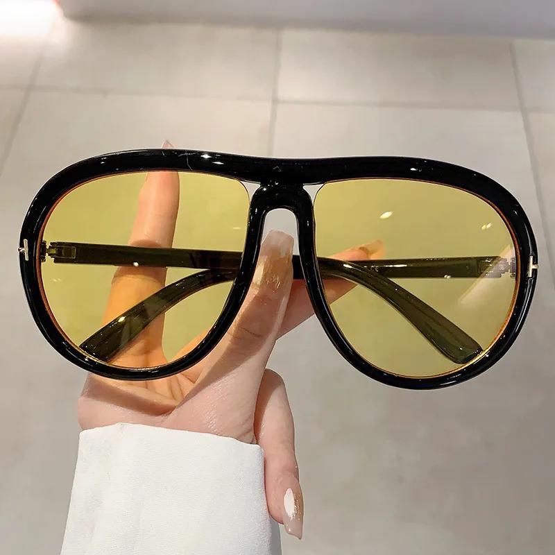 Trend Ochelari de soare supradimensionați pentru pilot femei pentru bărbați Ochelari de soare de designer de marcă de lux Ochelari de vedere vintage cu cadru mare Punk Driving Shade
