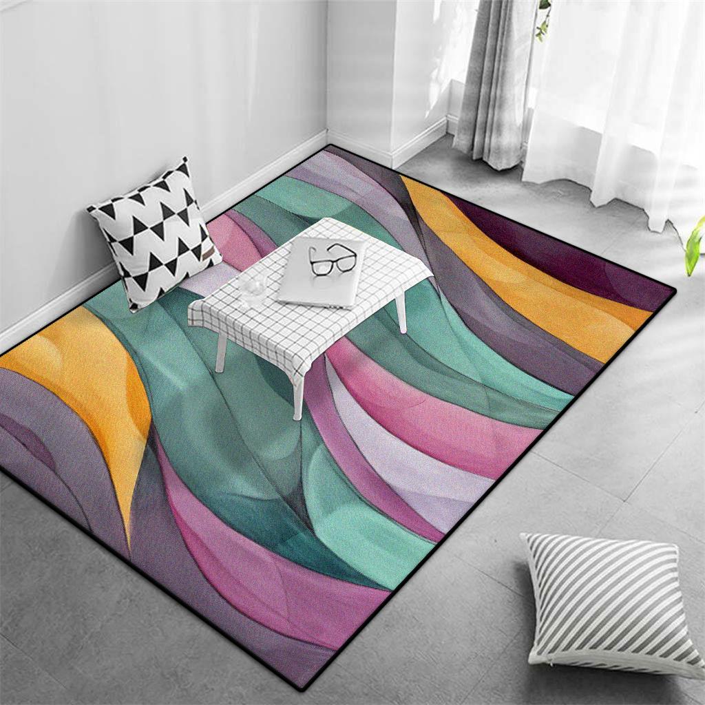 

Современный Абстрактный Декоративный Ковер Большого Размера для Гостиной Нескользящий Легко Чистящийся Коврик для Кофейных Столиков Ковер для Офиса Гардеробной Фланель 60*90cm