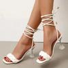 2026 New Hot Summer Fashion Design Weave Woman Sandals Women Transparent Strange Sexy Crystal High Heels Ladies Open Toe Shoes