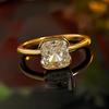 S925 Silver Ring with Minimalist Style, Small Square Candy, Redion Crushed Ice Cutting, Gold-plated, Niche and Versatile Jewelry