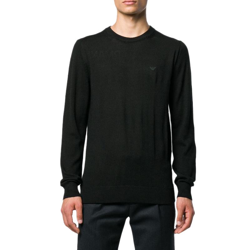EMPORIO ARMANI Sweaters Men's Black Crew Neck Moderate Other 6G1MXC-MNXZ-0999