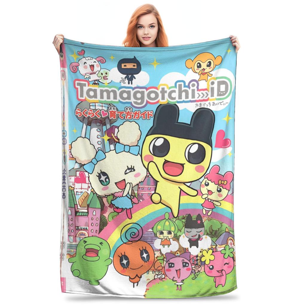 Japanese Tamagotchis Super Warm Blanket  Kids Adult Plush Throw Blanket Novelty Couch Chair Flannel Bedspread Sofa Bed Cover