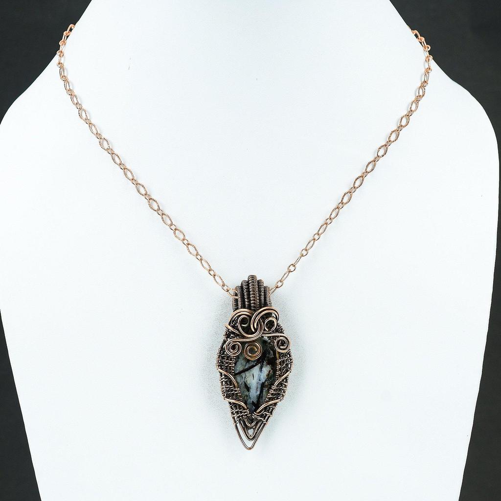 Astrophyllite Gemstone Pendant Copper Wire Wrapped Jewelry Astrophyllite Jewelry Handmade Designer Pendant Gift For Mother Copper Pendants