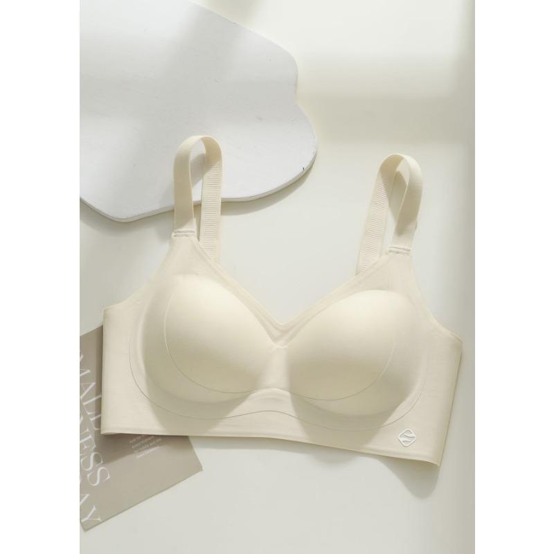 Women Wireless Seamless Soft Support Push Up Gathering Shaping Daily Bra