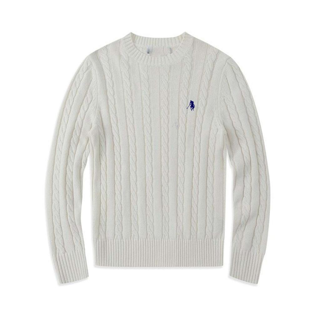 Men's & Couple's Casual Cable Knit Wool Sweater - Little Pony Design, Crew Neck, Winter Wear.
