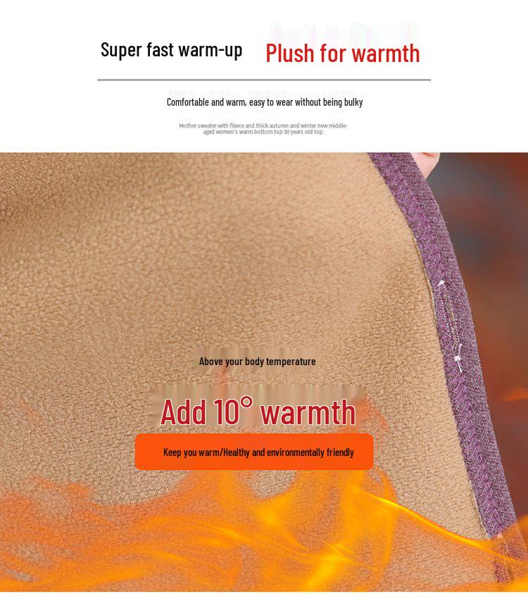 Thick Fleece-Lined Velvet Cardigan & Pants Set for Elderly Women, Plus Size - Perfect Winter Wear for Moms