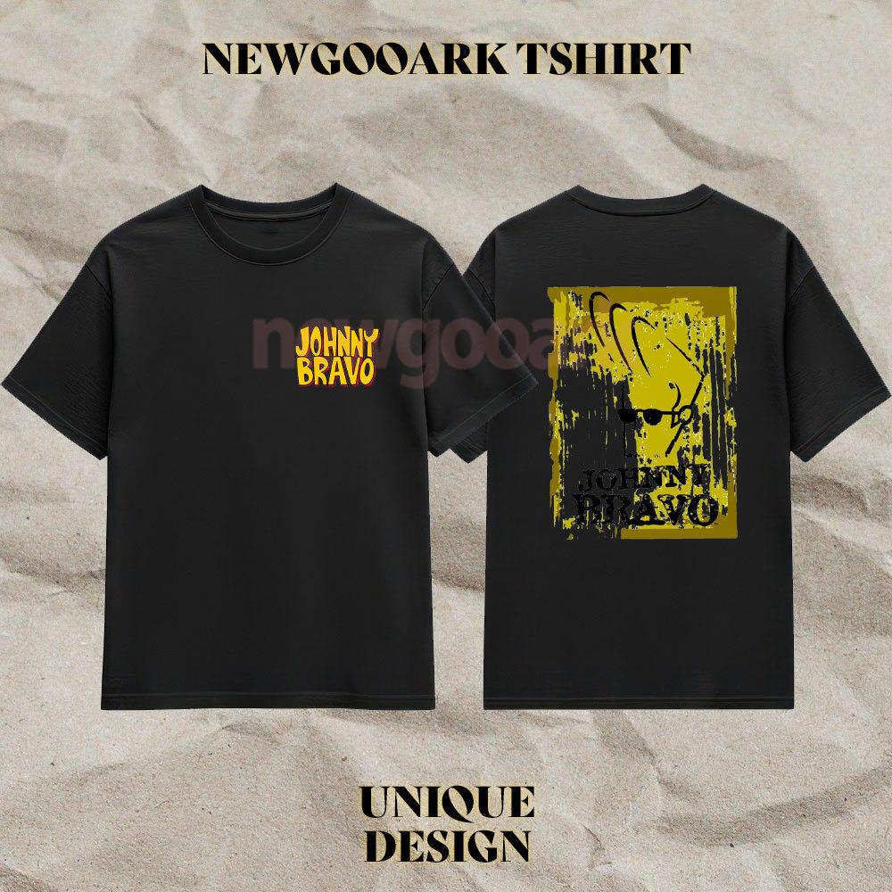 Johnny Bravo Unisex Bawełniane Klasyczne Koszulki z Graficznym Nadrukiem Kobieta Mężczyzna Kreskówka Krótki Rękaw Okrągły Dekolt Codzienne Bawełniane Koszulki Streetwear