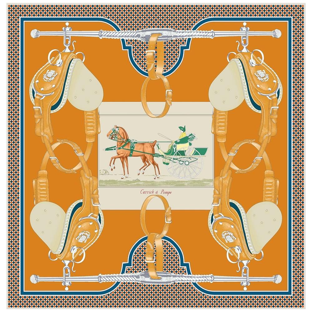 Women Outdor Twill Silk Scarf Shawl Brand 90CM Saddle Design Square Scarf Women Hijab Luxury Foulard Neckerchief Head Scarves