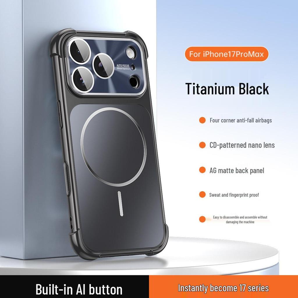Instantly Transform Into Apple 17 Pro Max Magnetic Phone Case with Four-Corner Drop Protection for iPhone 16 and Matte AG Finish for iPhone 15