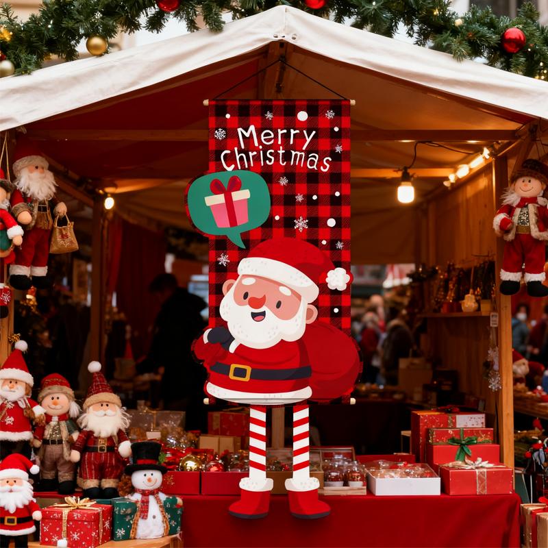 1pc Christmas Decoration Hanging Flag Long Leg Elf Door Pendant Home 2025 Ornaments Xmas Outdoor Navidad New Year Pendant 2026