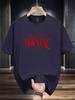 Niuwang Selection 200g 100% Cotton Short Sleeve T-shirt - Casual Regular Fit Round Neck Graphic Print Tee with Spider Web & Red MANIAC Design