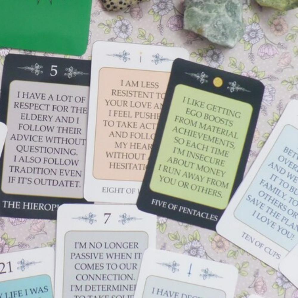 Tarotkort med lys- og skyggemeldinger, kanaliserte meldinger, sett med 78, Twin Flame / Karmic /Soulmate-kort 10,3*6 cm